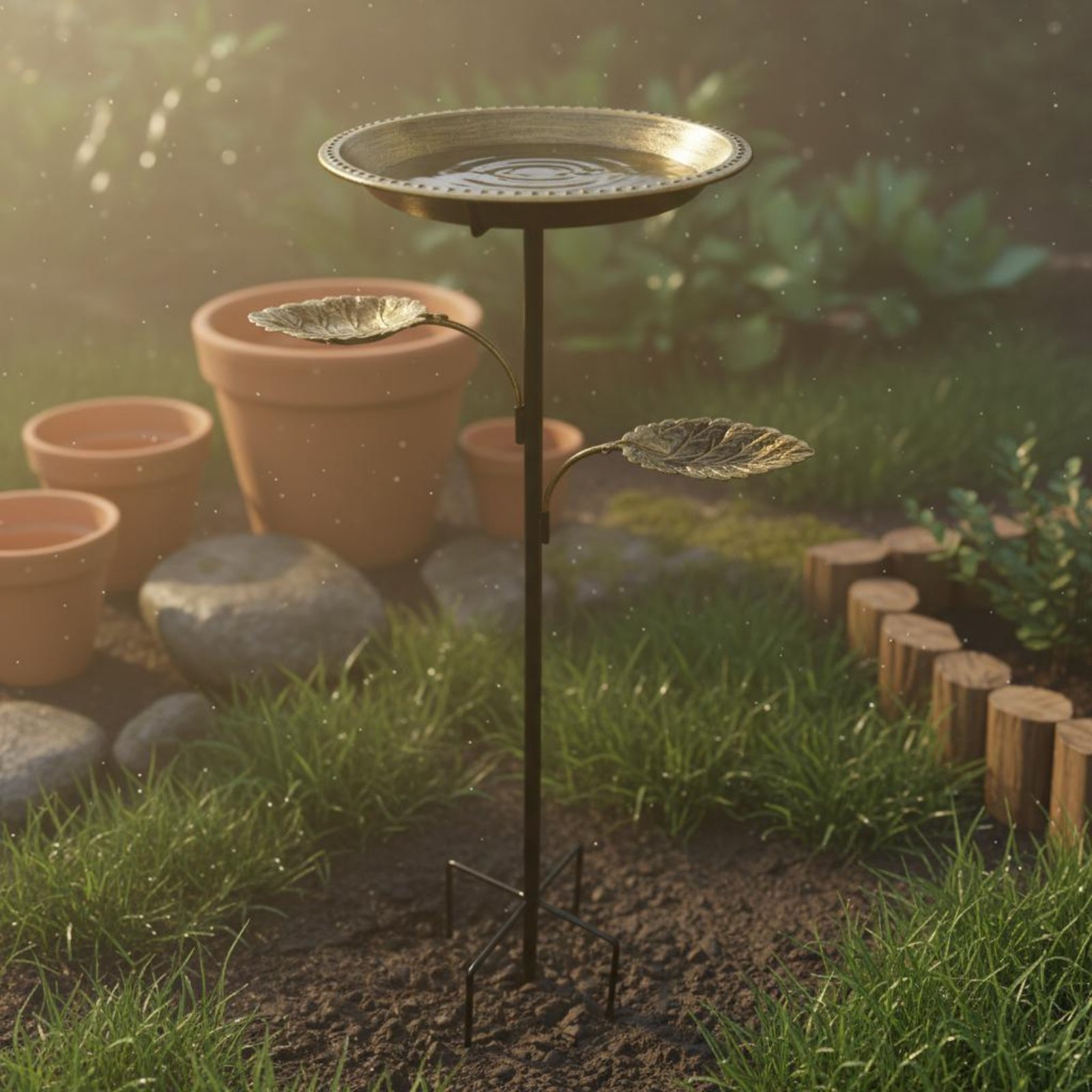 Garden Weather Station - Baño para Aves de Metal, Estación