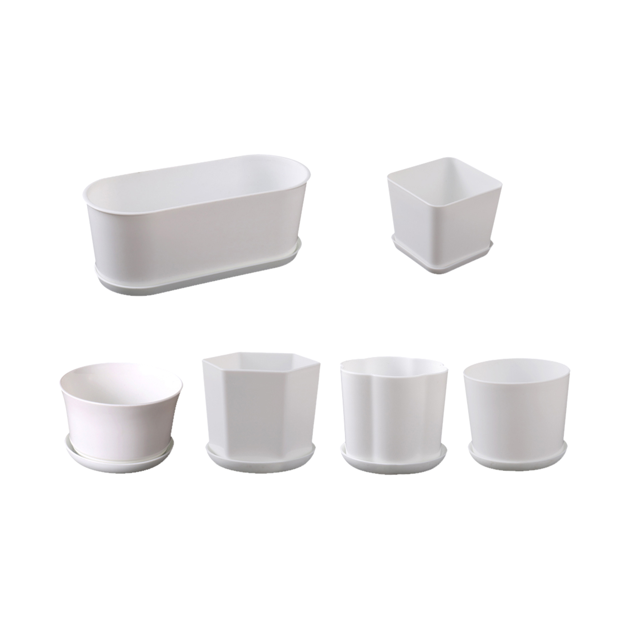 Indoor Herb Garden Kit - Maceta Blanca Poligonal Simple para Hogar,