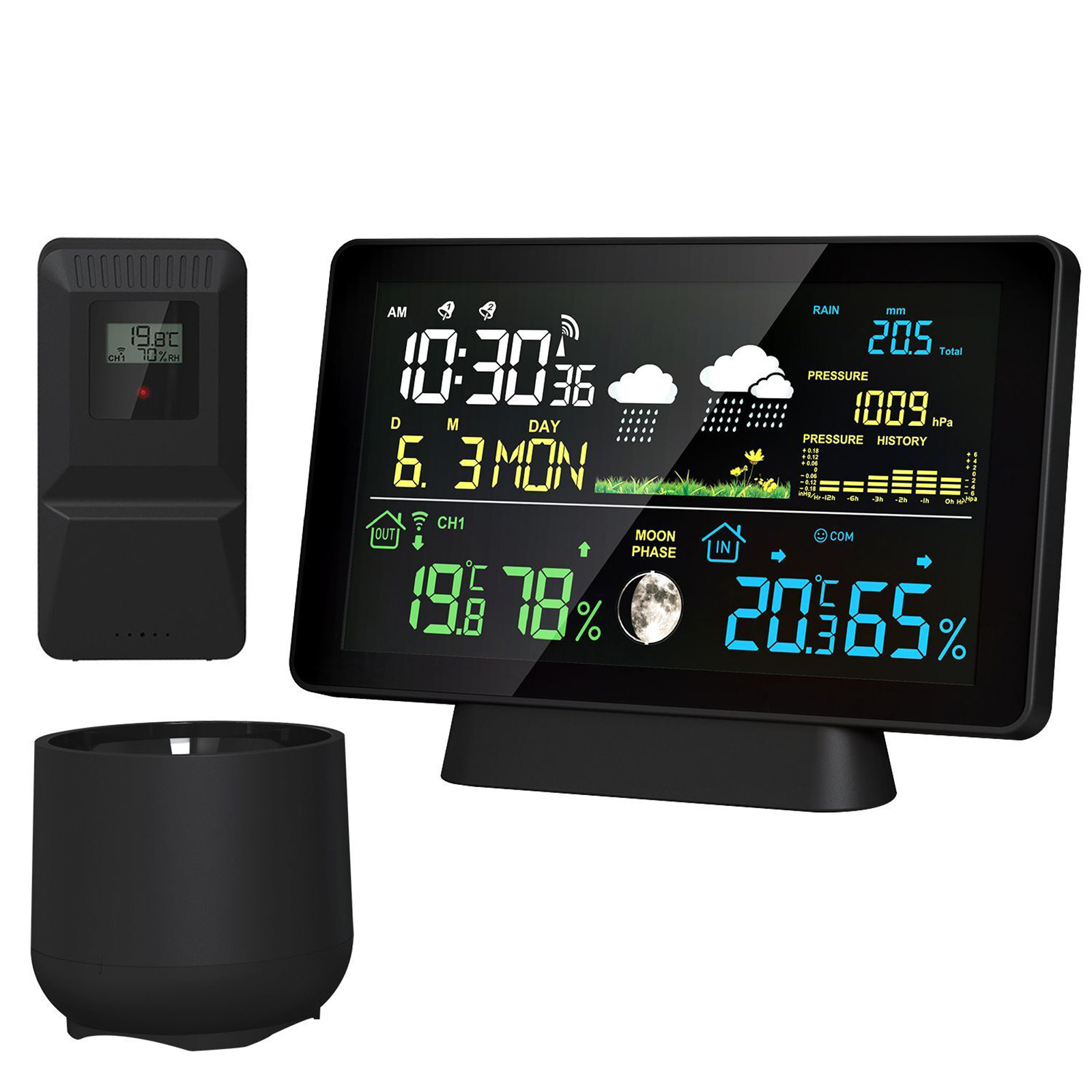 Garden Weather Station - Estación meteorológica inalámbrica para interiores/exteriores, termómetro,